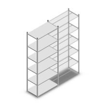Legbordstelling Medium Duty 3000x1000x500mm (hxbxd) 6 niveaus verzinkt beginsectie