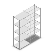 Legbordstelling Medium Duty 2500x1000x600mm (hxbxd) 5 niveaus verzinkt beginsectie