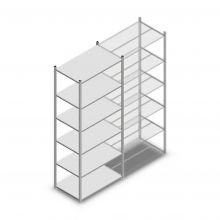 Legbordstelling Medium Duty 3000x1000x600mm (hxbxd) 6 niveaus verzinkt beginsectie