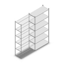 Legbordstelling Medium Duty 3000x1150x500mm (hxbxd) 6 niveaus verzinkt aanbouwsectie