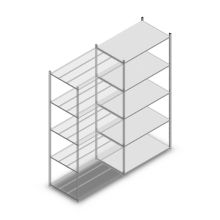 Legbordstelling Medium Duty 2500x1150x700mm (hxbxd) 5 niveaus verzinkt aanbouwsectie