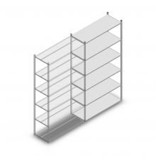 Legbordstelling Medium Duty 3000x1300x500mm (hxbxd) 6 niveaus verzinkt aanbouwsectie