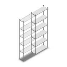 Legbordstelling Medium Duty 3000x850x300mm (hxbxd) 6 niveaus verzinkt aanbouwsectie