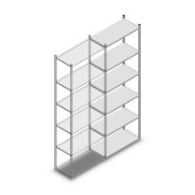 Legbordstelling Medium Duty 3000x850x400mm (hxbxd) 6 niveaus verzinkt aanbouwsectie