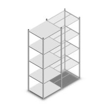 Legbordstelling Medium Duty 2500x850x700mm (hxbxd) 5 niveaus verzinkt beginsectie