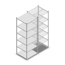 Legbordstelling Medium Duty 3000x850x800mm (hxbxd) 6 niveaus verzinkt beginsectie