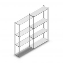 Legbordstelling Light Duty 2000x1000x300 mm (hxbxd) 4 niveaus aanbouwsectie