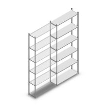 Legbordstelling Light Duty 2500x1000x300 mm (hxbxd) 6 niveaus aanbouwsectie