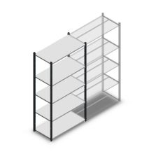 Legbordstelling Medium Duty 2000x1000x500 mm (hxbxd) 5 niveaus antraciet beginsectie