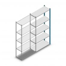 Legbordstelling Medium Duty 2200x1000x400 mm (hxbxd) 5 niveaus blauw aanbouwsectie 