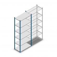 Legbordstelling Medium Duty 2500x1000x500 mm (hxbxd) 6 niveaus blauw beginsectie 