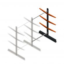 Lichte draagarmstelling dubbelzijdig 2000x1250x600 mm (hxbxd) 3 niveaus aanbouwsectie