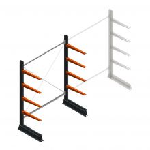 Lichte draagarmstelling enkelzijdig 2000x1500x600 mm (hxbxd) 4 niveaus beginsectie