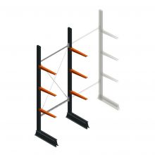 Lichte draagarmstelling enkelzijdig 2500x1000x500 mm (hxbxd) 3 niveaus beginsectie