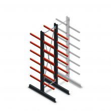 Medium draagarmstelling dubbelzijdig 3000x750x600 mm (hxbxd) 6 niveaus beginsectie