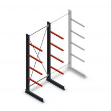 Medium draagarmstelling enkelzijdig 3000x1250x800 mm (hxbxd) 4 niveaus beginsectie
