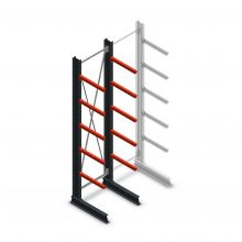Medium draagarmstelling enkelzijdig 3000x750x600 mm (hxbxd) 5 niveaus beginsectie