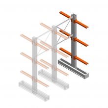 Medium draagarmstelling IT dubbelzijdig 2455x1000x600 mm (hxbxd) 3 niveaus aanbouwsectie