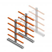 Medium draagarmstelling IT dubbelzijdig 2455x1200x800 mm (hxbxd) 4 niveaus beginsectie