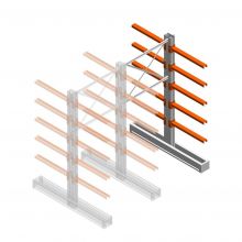 Medium draagarmstelling IT dubbelzijdig 2455x1200x800 mm (hxbxd) 5 niveaus aanbouwsectie