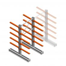 Medium draagarmstelling IT dubbelzijdig 2455x1200x800 mm (hxbxd) 5 niveaus beginsectie