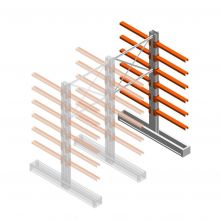 Medium draagarmstelling IT dubbelzijdig 2455x1200x800 mm (hxbxd) 6 niveaus aanbouwsectie