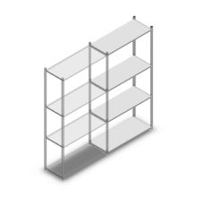 Legbordstelling Medium Duty 2000x1000x400 mm (hxbxd) 4 niveaus verzinkt aanbouwsectie