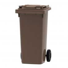 Afvalcontainer, mobiele rolcontainer 120 liter bruin