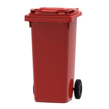 Afvalcontainer, mobiele rolcontainer 120 liter rood
