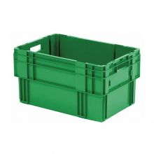 Stapelbare, nestbare transportkrat DTK0 600x400x320 mm (lxbxh) groen