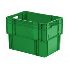 Stapelbare, nestbare transportkrat DTK0 600x400x420 mm (lxbxh) groen
