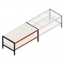 Verstelbare werktafel dubbellaags 1950x1000x800-950 mm (lxdxh) beginsectie