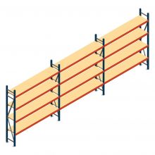 Voordeelrij grootvakstelling AR 2250x5758x400 mm (hxbxd) 4 niveaus blauw
