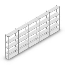 Voordeelrij legbordstelling Light Duty 2000x5000x300 mm (hxbxd) 5 niveaus