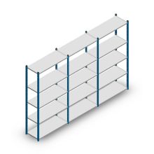 Voordeelrij legbordstelling Medium Duty 2000x3000x400 mm (hxbxd) 5 niveaus blauw