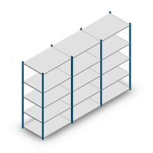 Voordeelrij legbordstelling Medium Duty 2000x3000x700 mm (hxbxd) 5 niveaus blauw