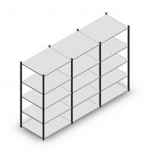 Voordeelrij legbordstelling Medium Duty 2000x3000x800 mm (hxbxd) 5 niveaus antraciet