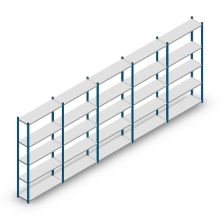Voordeelrij legbordstelling Medium Duty 2200x5000x300 mm (hxbxd) 5 niveaus blauw