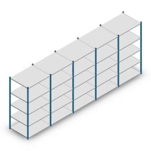 Voordeelrij legbordstelling Medium Duty 2000x5000x800 mm (hxbxd) 5 niveaus blauw