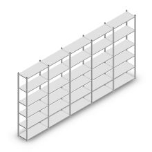 Voordeelrij legbordstelling Medium Duty 3000x5000x400 mm (hxbxd) 6 niveaus verzinkt