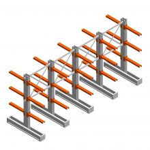 Voordeelrij medium draagarmstelling IT dubbelzijdig 1990x4000x600 mm (hxbxd) 3 niveaus