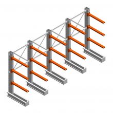 Voordeelrij medium draagarmstelling IT enkelzijdig 1990x4000x800 mm (hxbxd) 3 niveaus