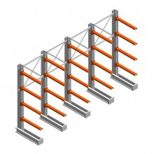 Voordeelrij medium draagarmstelling IT enkelzijdig 2455x4000x800 mm (hxbxd) 4 niveaus