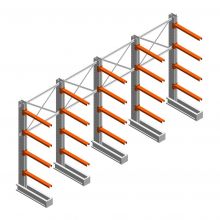 Voordeelrij medium draagarmstelling IT enkelzijdig 2455x4800x800 mm (hxbxd) 4 niveaus