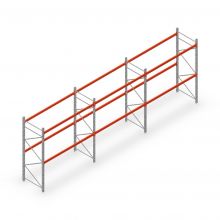 Voordeelrij palletstelling AR T2 3000x8420x1100 mm (hxbxd) 2 niveaus 1820kg/niv met voorgemonteerde frames