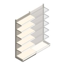 Wandstelling Tego 2400x1000x470 mm (hxbxd) 6 niveaus RAL9001 beginsectie