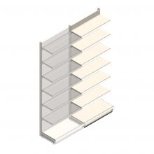 Wandstelling Tego 2800x1000x470 mm (hxbxd) 7 niveaus RAL9001 aanbouwsectie