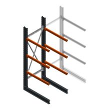 Zware draagarmstelling enkelzijdig 3000x1000x1500mm (hxbxd) 3 niveaus beginsectie