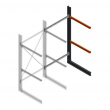 Zware draagarmstelling enkelzijdig 3000x1500x1000mm (hxbxd) 2 niveaus aanbouwsectie