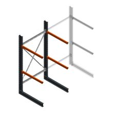 Zware draagarmstelling enkelzijdig 3000x1500x1200mm (hxbxd) 2 niveaus beginsectie 345kg/arm